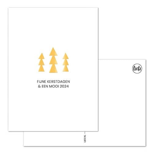 Liefz: Kerstkaart | Fijne kerstdagen & mooi 2024 | Goudfolie