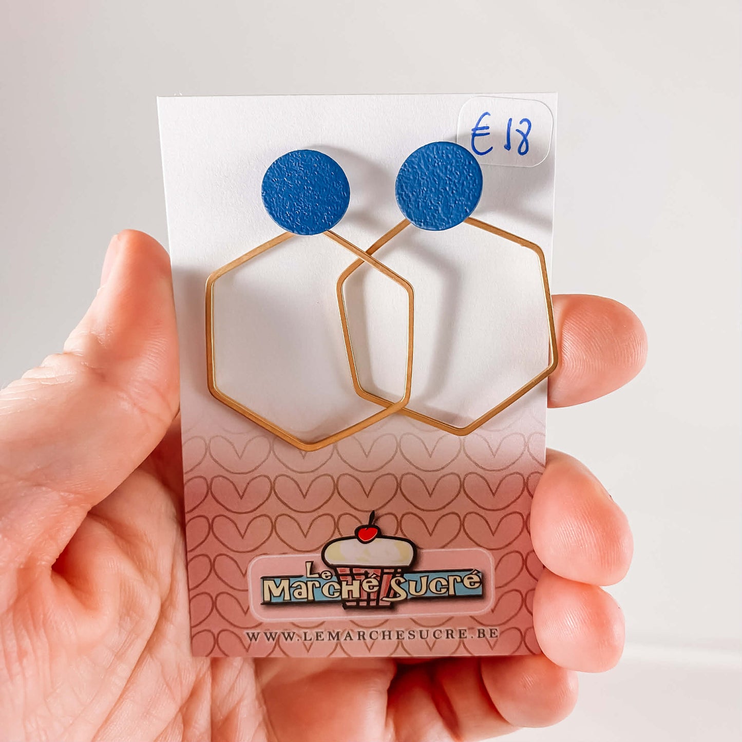 Le marché sucré: oorbellen - blauw en goud