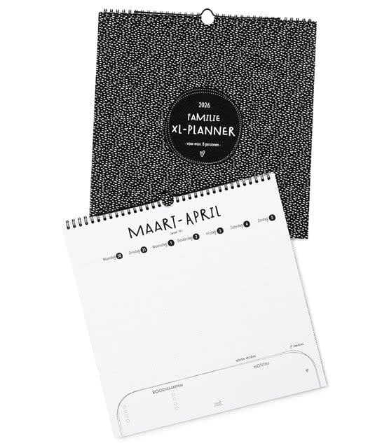 Zoedt: XL Familieplanner 2026 - extra grote planner voor gezinnen - 6 tot 8 personen