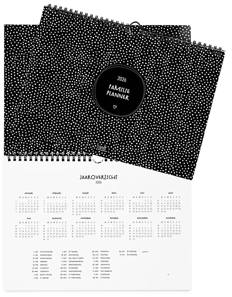 Zoedt: Familieplanner 2026 - A4– stijlvolle en praktische planner voor gezinnen