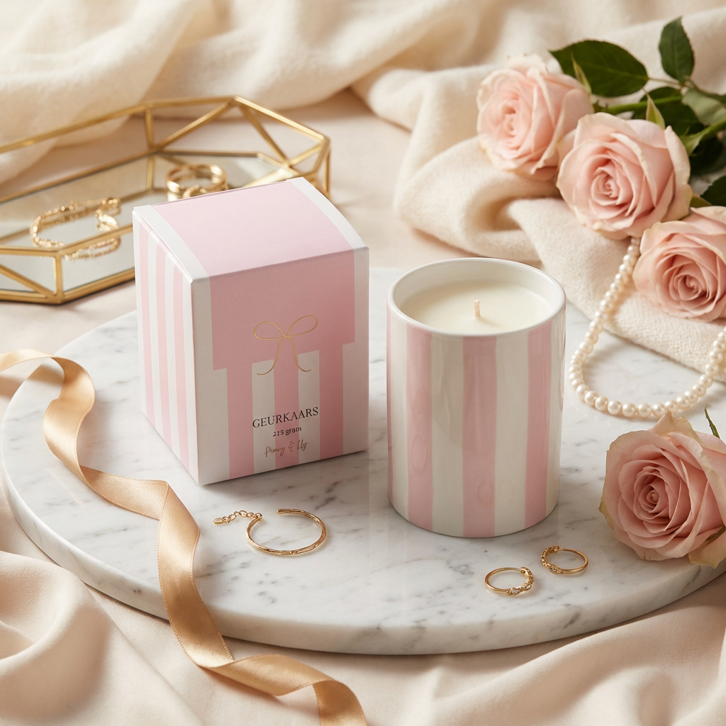 Stationery & gift: Kaars Keramiek | Roze 215 gram