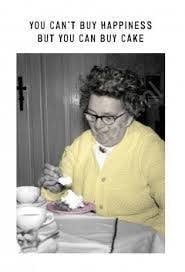 Kartoenfabriek kaart a6 you can't buy happiness but you can buy cake