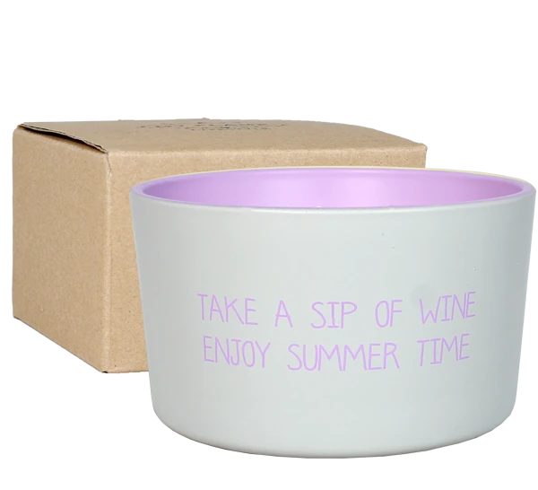 My Flame: Buitenkaars: take a sipe of wine ... geur: citronnella