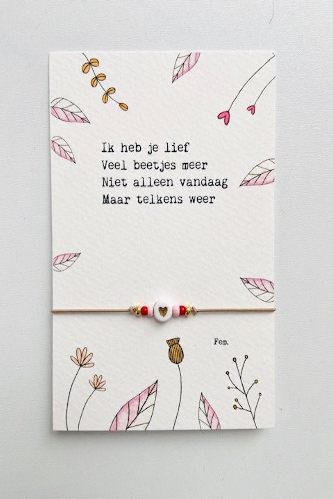 Papierpleziertjes moederdag - armbandplezier - ik heb je lief