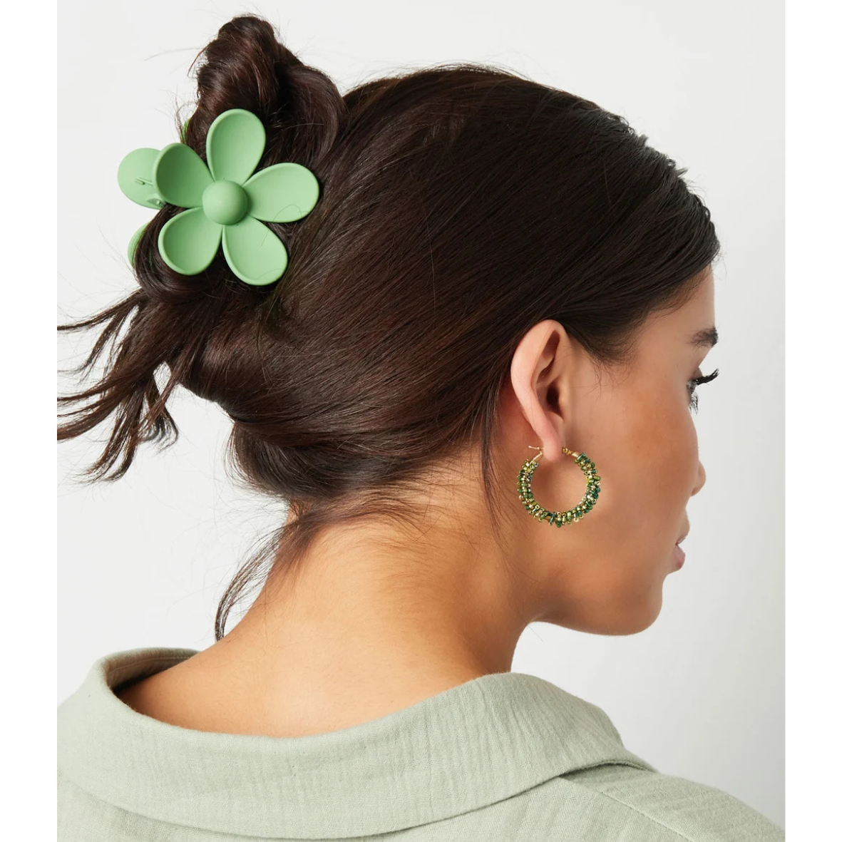 Yehwang: haarclip bloem - zwart