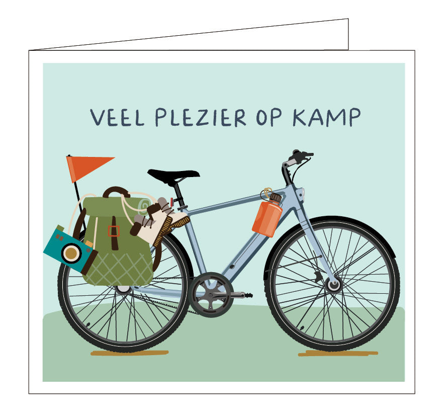 Hil Claesen: kaart - veel plezier op kamp fiets