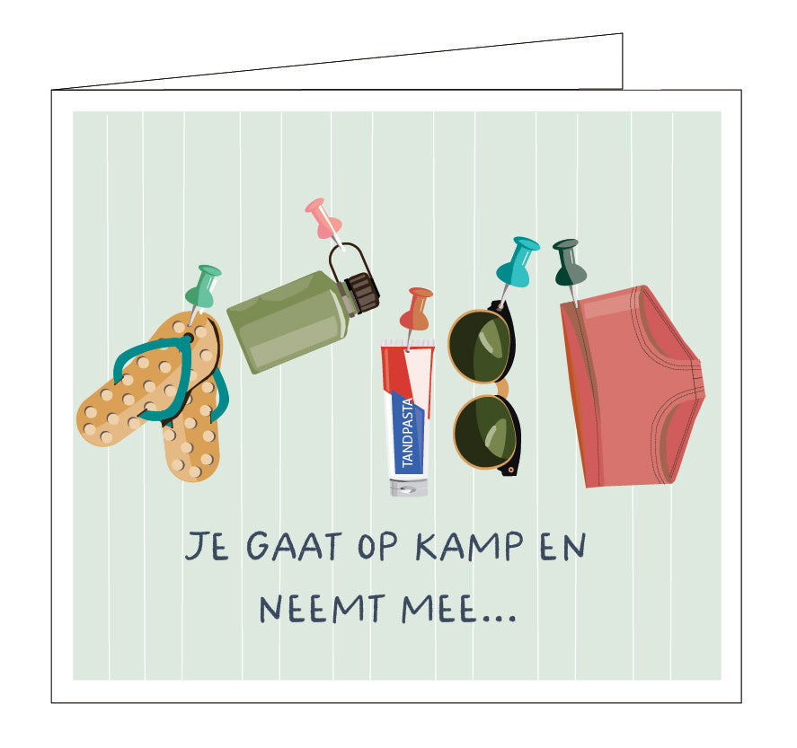 Hil Claesen: kaart - je gaat op kamp en neemt mee ...