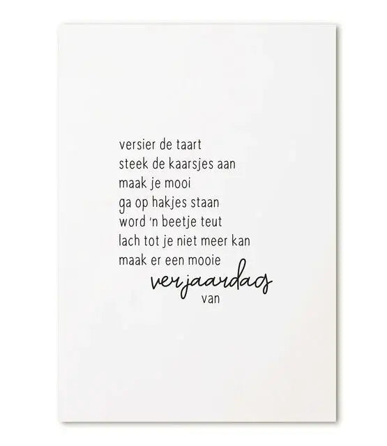 Zoedt: kaart a6 - Verjaardagsgedicht