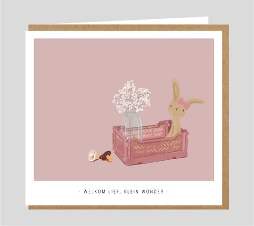 Studio Mie: kaart Welkom lief klein wonder