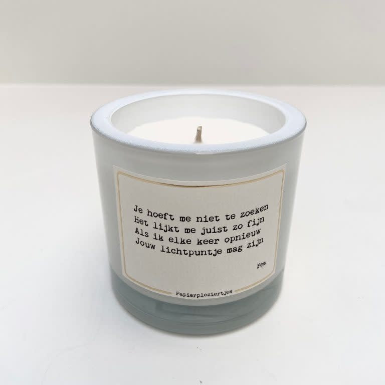 Papierpleziertjes: geurkaars Lichtpuntje