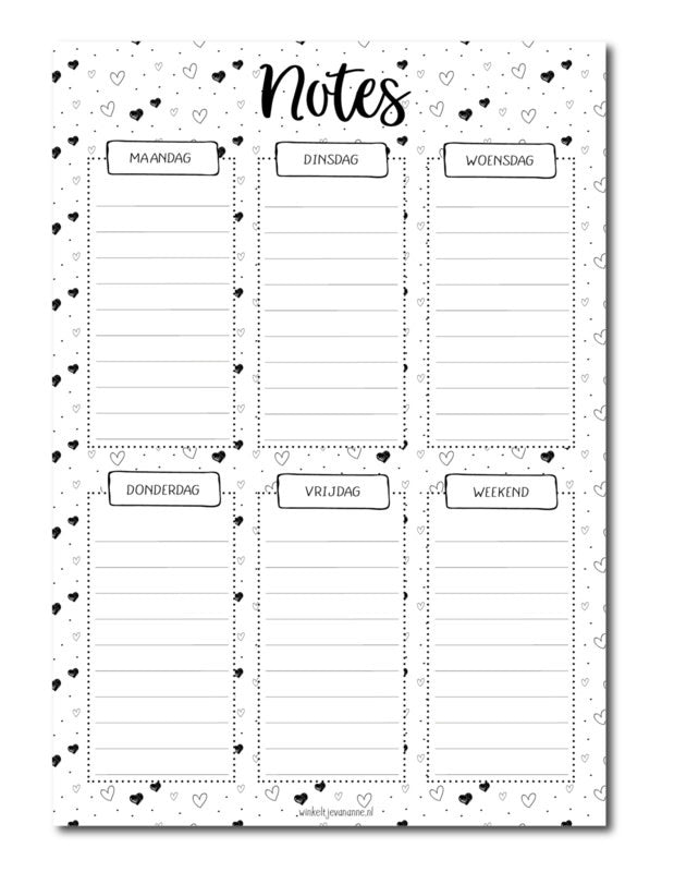 Winkeltje van Anne weekplanner a5