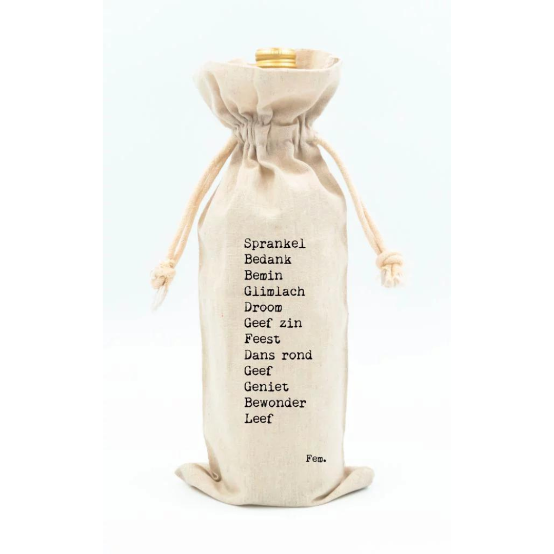 Papierpleziertjes: Fles - wijnzak - Sprankel