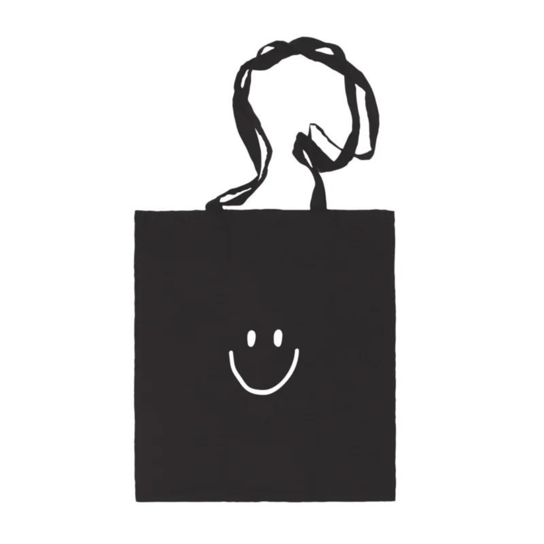 Winkeltje van Anne Katoenen tas | Smiley | Zwart