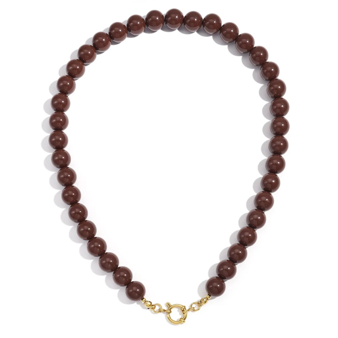 Yehwang: ketting kralen - bruin