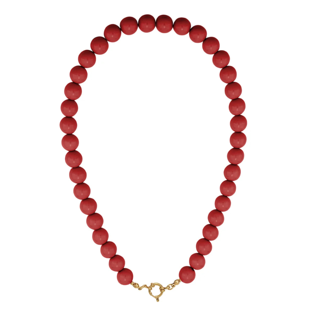 Yehwang: ketting kralen - wijnrood