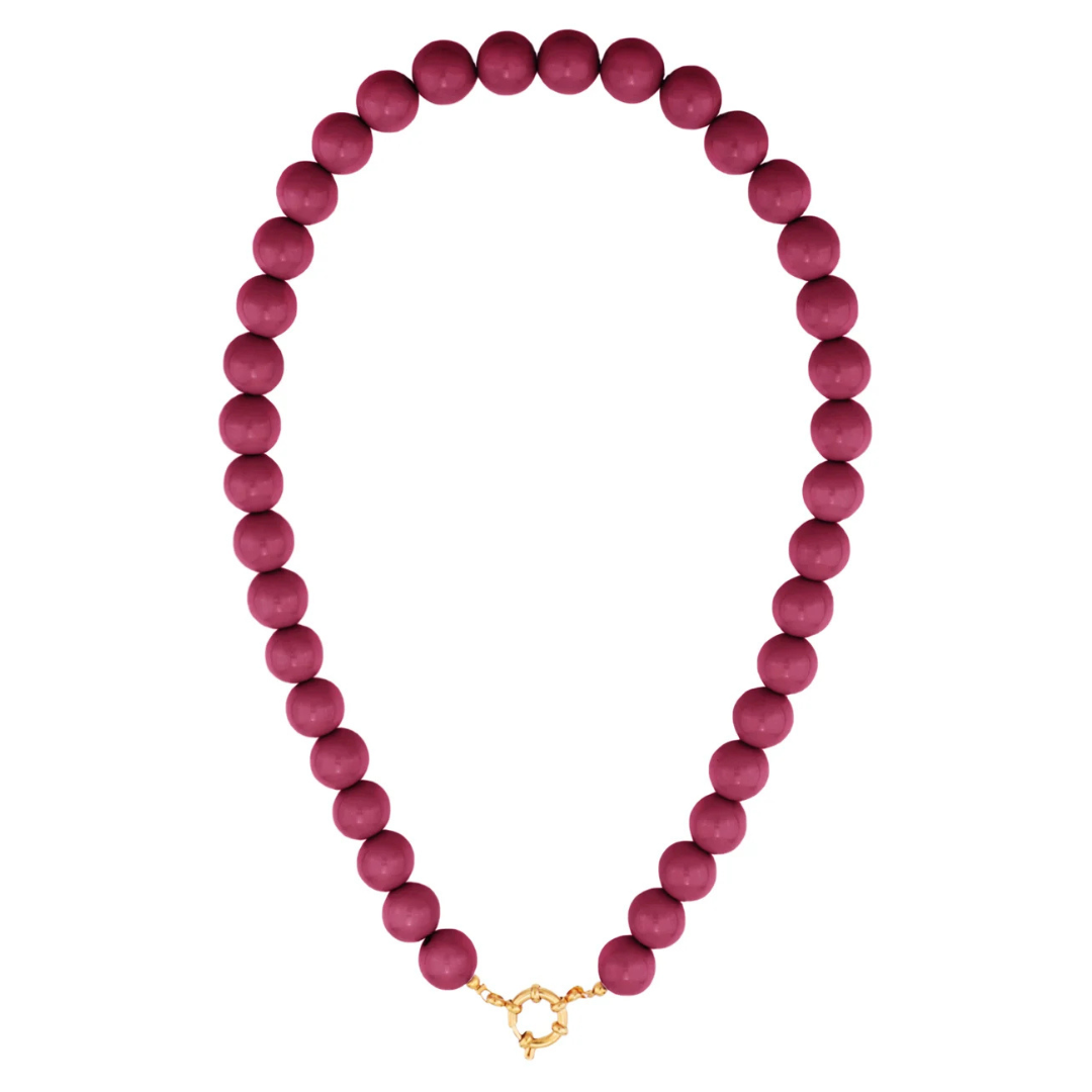Yehwang: ketting kralen - fuchsia