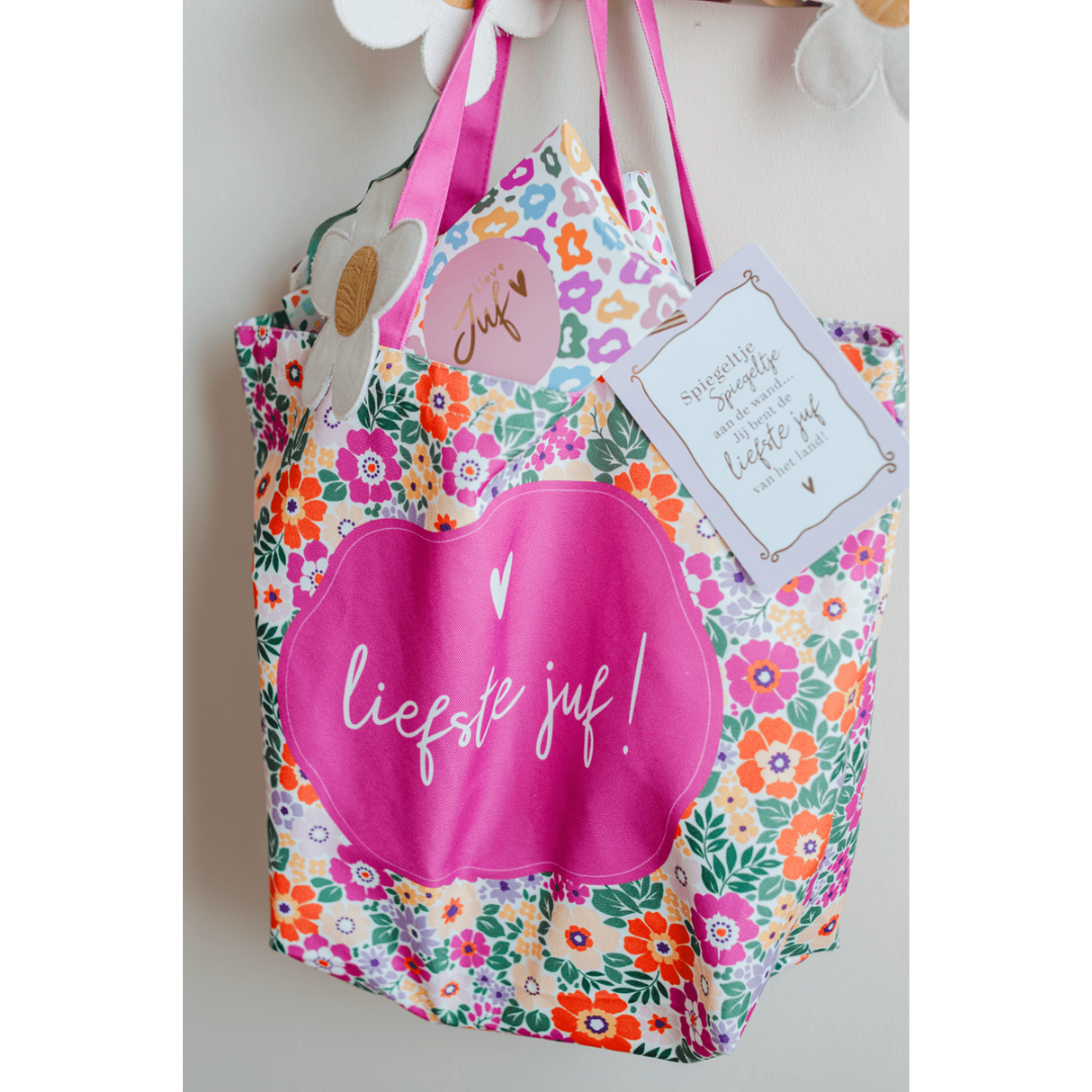 KP: Canvas tas - JUF bloemen