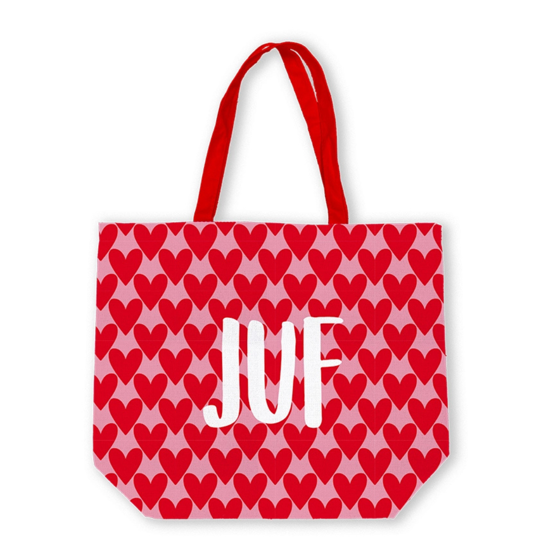 KP: Canvas tas - JUF hartjes