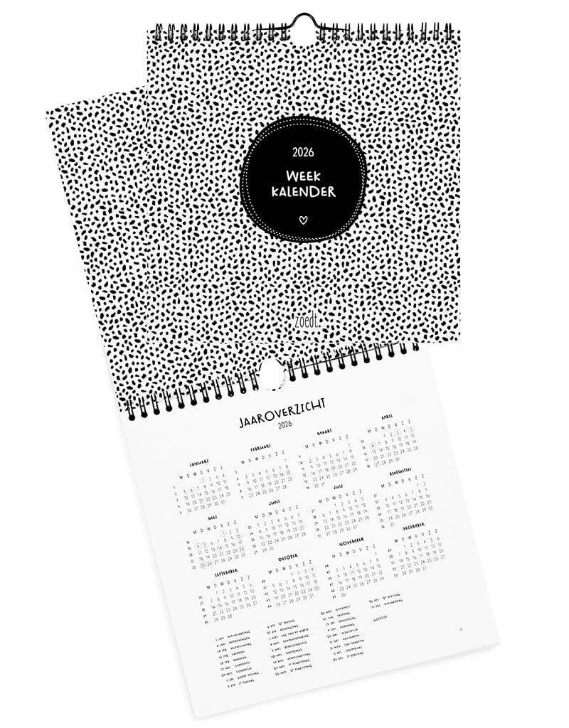 Zoedt: Weekkalender 2026 – stijlvolle en overzichtelijke weekplanner voor thuis
