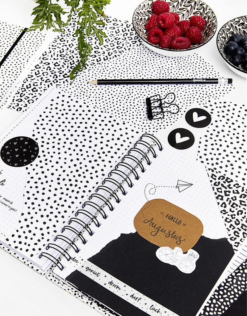 Zoedt Bullet journal Geluk is genieten van wat er is met stippen patroon - A5 formaat