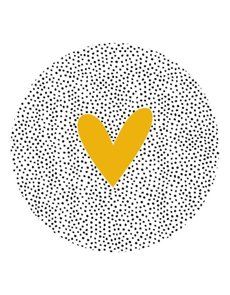 Zoedt tuincirkel 20 cm dots okergeel en hart