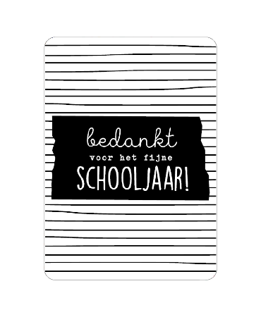 KP: kaartje a6 - Bedankt voor het fijne schooljaar!