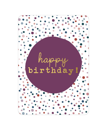 KP: kaartje a6 - Happy birthday confetti