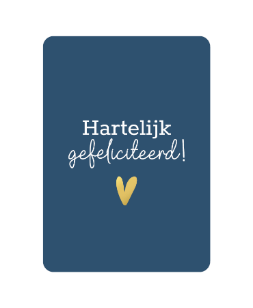 KP: kaartje a6 - Hartelijk gefeliciteerd (donkerblauw)
