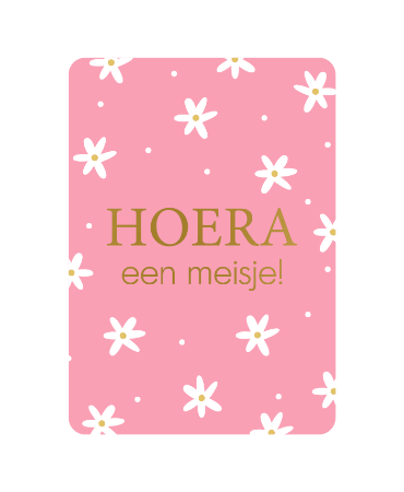 KP: kaartje a6 - hoera een meisje