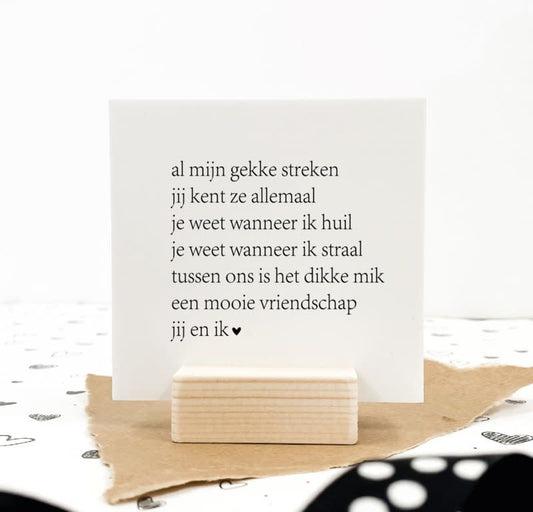 Winkeltje van Anne Quote blockie | Vriendschapsgedicht
