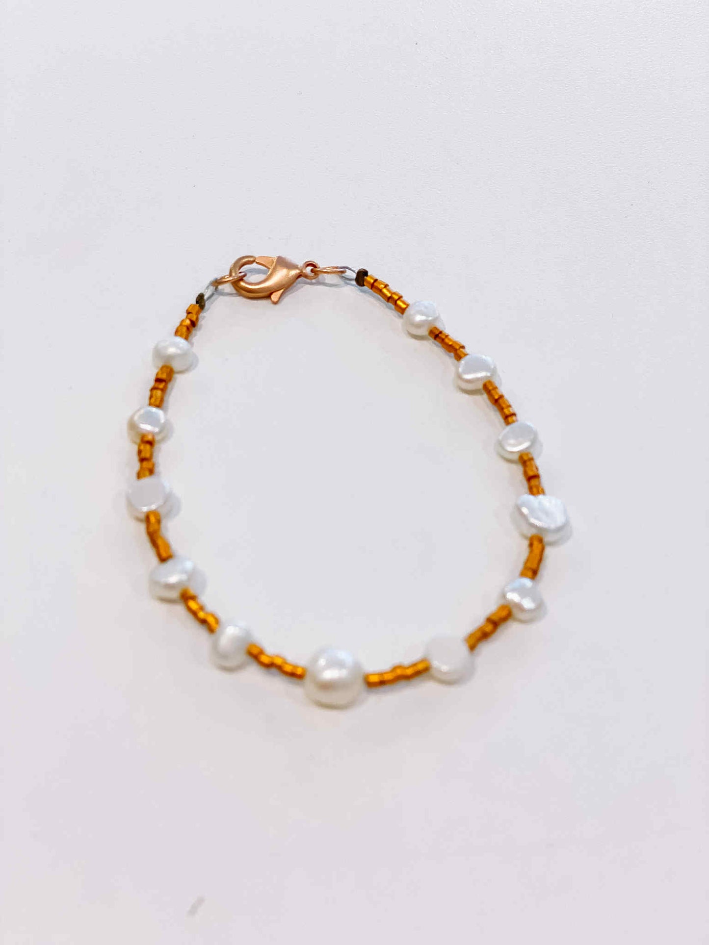 Le marché sucré: Armband koper + parelmoer