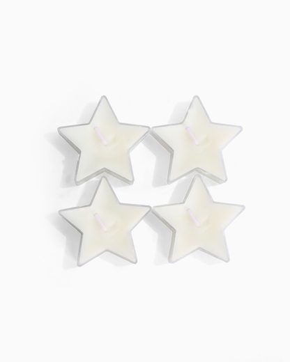 Stationery & gift: Kaarsjes Waxinehartjes creme - sterrenlichtjes voor jou