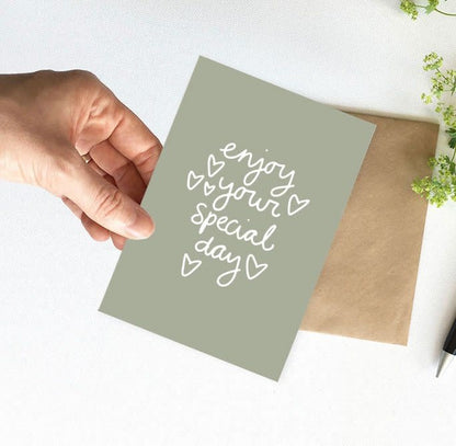 Nynke Ontwerpt: Kaart a6 | Enjoy your special day