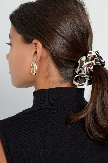 Yehwang: Scrunchies met wild tijger  - Bruin