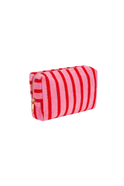 Yehwang: make-up tas badstof - strepen roze en rood
