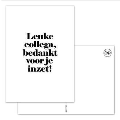 Liefz: Kaart | Leuke collega bedankt voor je inzet