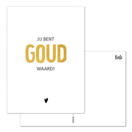 Liefz: Kaart | Jij bent goud waard | Goudfolie