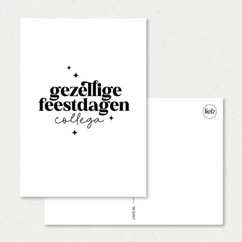 Liefz: kaart a6 - gezellige feestdagen collega