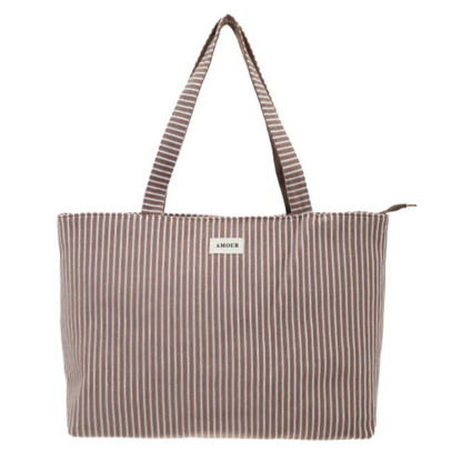 Strandtas Saverne met strepen - browny