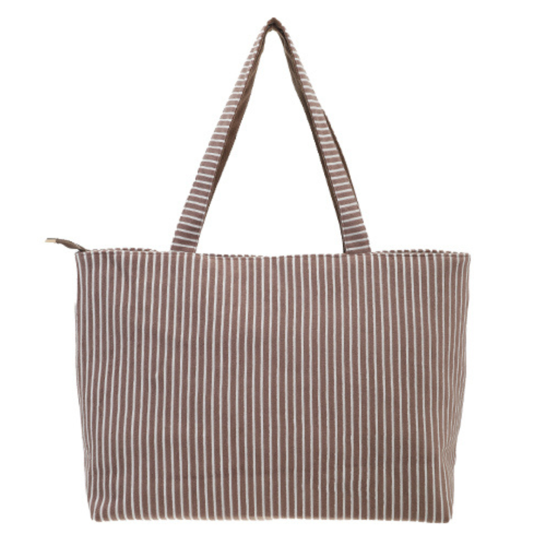 Strandtas Saverne met strepen - browny