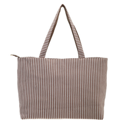 Strandtas Saverne met strepen - browny