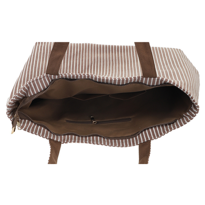 Strandtas Saverne met strepen - browny