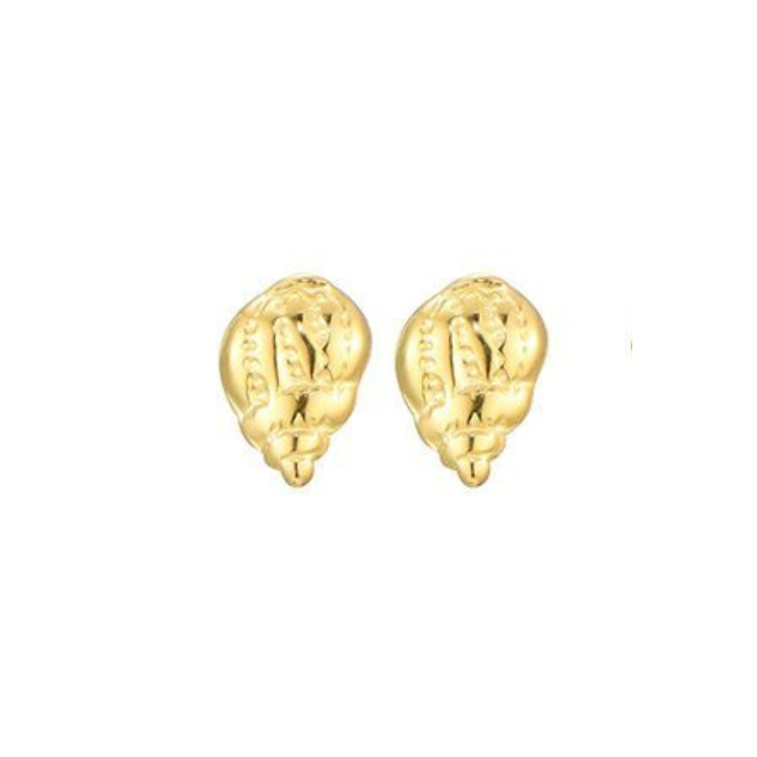 Kannai: Oorbellen schelp in stainless steel - goud