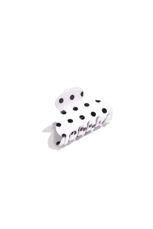 Yehwang: Haarclip stippen - wit/zwart