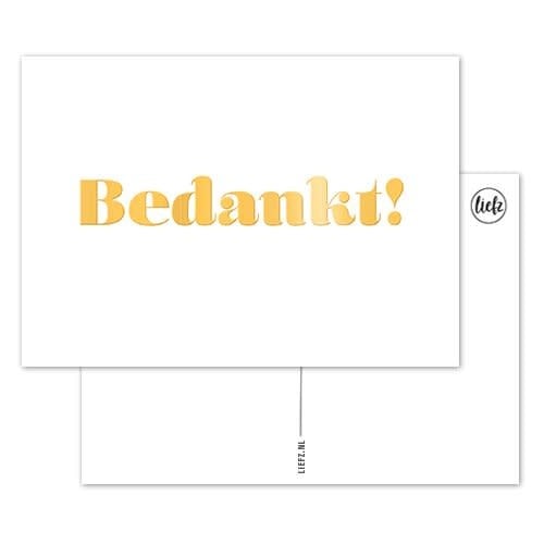 Liefz: Kaart | Bedankt | Goudfolie