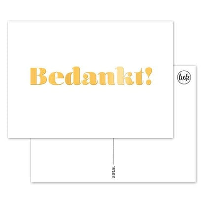 Liefz: Kaart | Bedankt | Goudfolie