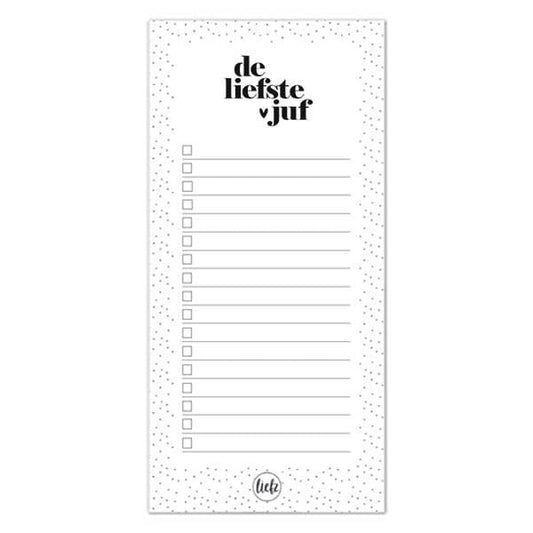 Liefz: Notitieblok | de liefste juf