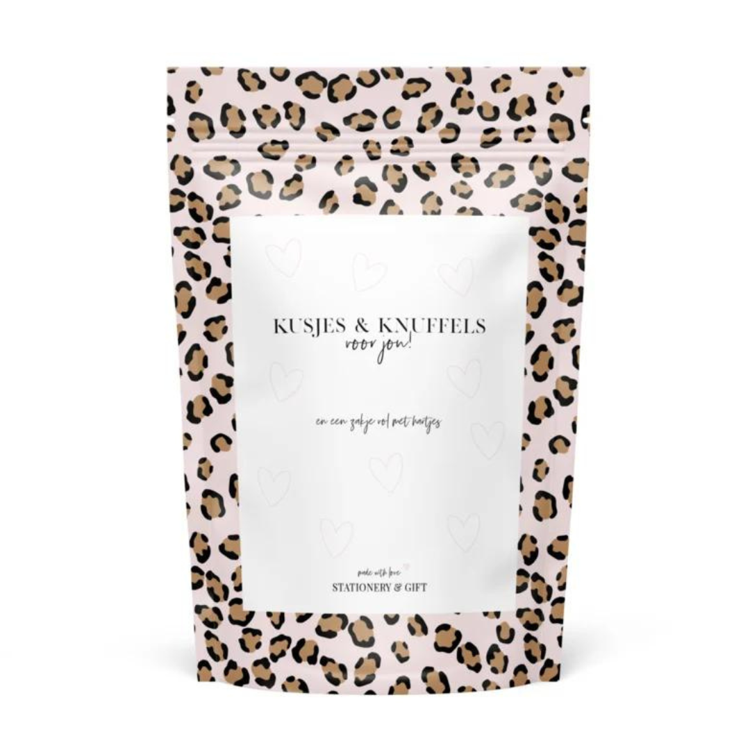 Stationery & gift Snoepzak | Kusjes & knuffels | Pink Leopard