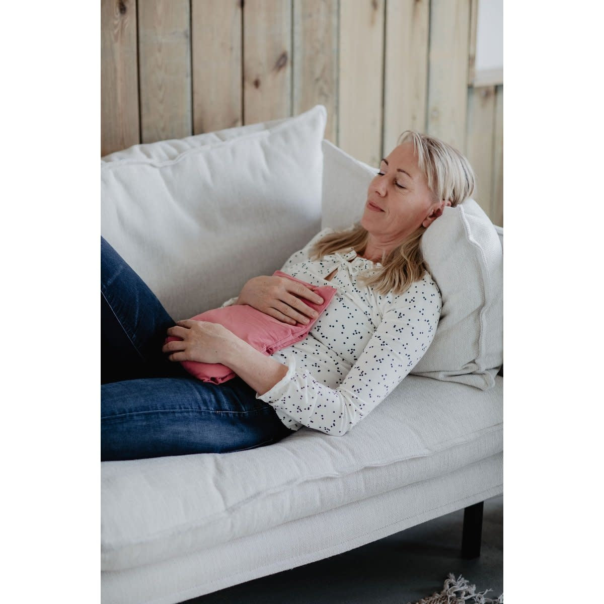 Janneke's Warmtesjaal Jersey oudroze| Biologisch lijnzaad