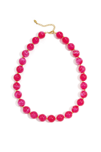 Kralenketting met goude kraaltjes 13.5mm